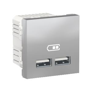 Chargeur 2x USB 2m Alu