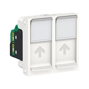 Prise RJ45 x2 cat5UTP 2m Blanc