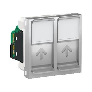 Prise RJ45 x2 cat5UTP 2m Alu
