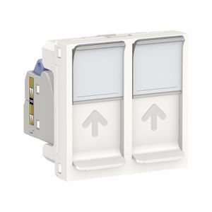 Prise RJ45 x2 cat6STP 2m Blanc