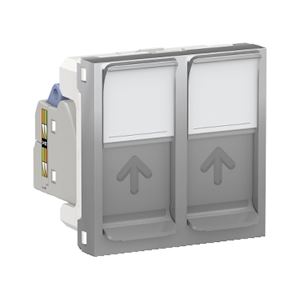 Prise RJ45 x2 cat6STP 2m Alu