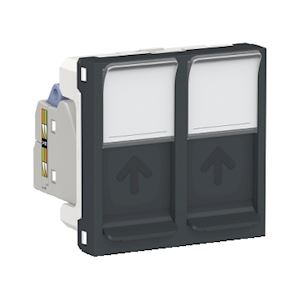 Prise RJ45 x2 cat6STP 2m Anth