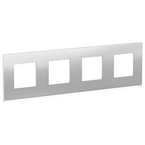 Plaque finition Alu/Blanc 4P