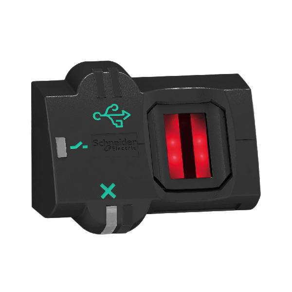 Commutateur biométrique USB XB5S Ø22mm-COM USB-MOMENTANÉ-fixe-1câble précâblé