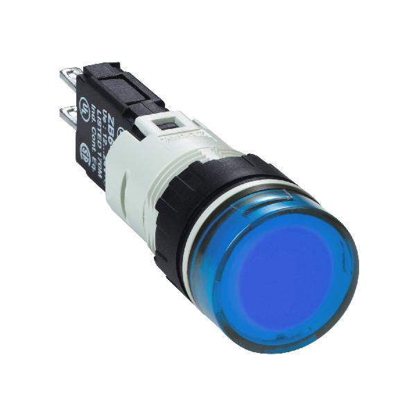 lampe témoin complète bleue Ø16avec LED intégrée - 12-24V