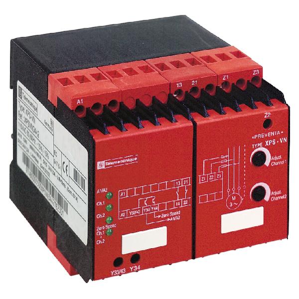 Détec vitesse nul 115VCA 2 circuits sécu, 2 statiques,fréq moteur >50Hz Bor fixe