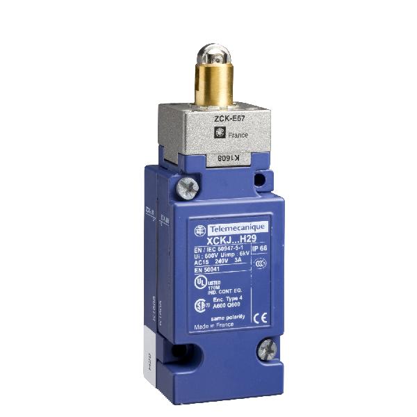 limit switch XCKJ - steel roller plunger reinforced - 600 V AC - 10 A