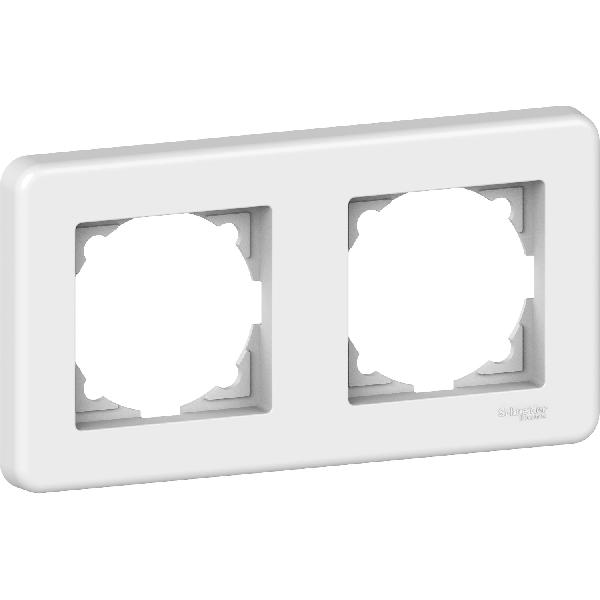Leona - horizontal 2-gang frame - white