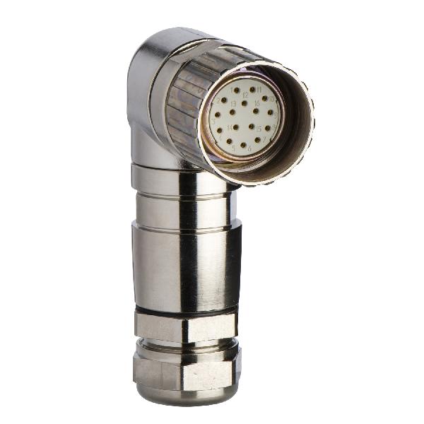 CONNECTEUR M23 FEM COUDE