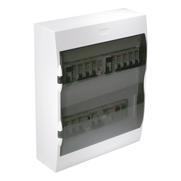 Mini Pragma surface enclosure - IP 40 - 2 x 12 modules - transparent door