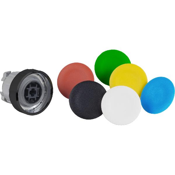 tête bouton poussoir - Ø 22 - choix de 6 couleurs