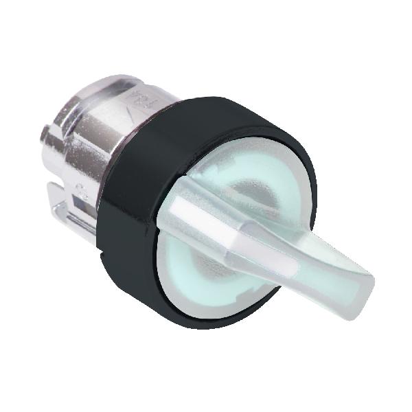 Tête selecteur LUMIN 3 pos fixe, blanc - métal noir