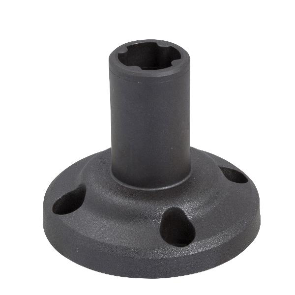 accessoire XVE tube avec pied intégré l=30 mm plastique moulé noir