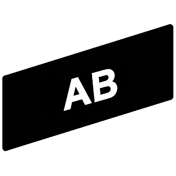 marked legend 8 x 21 mm for legend holder 24 x 48 mm - AB