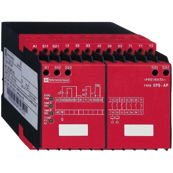 6 circuits de sécurité, 1sortie O, 230VCA/CC