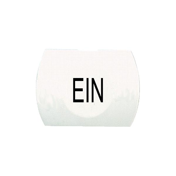 white cap marked EIN for rectangular non illuminated pushbutton Ø16