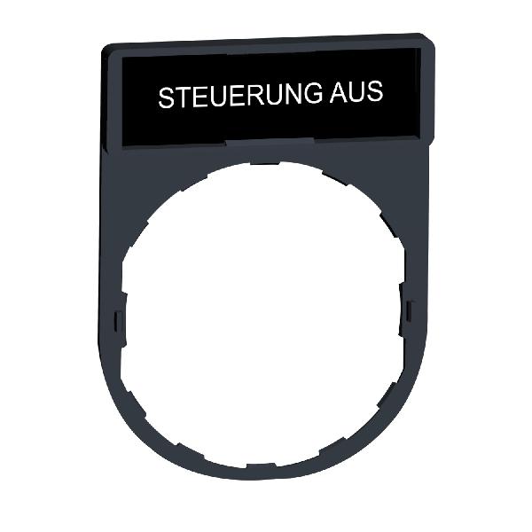 porte étiquette 30 x 40 mm standard - Ø 22 - avec étiquette STEUERUNG AUS