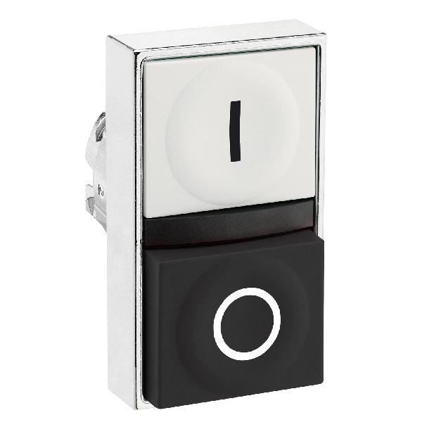 tête bouton poussoir diam 22 blanc noir I