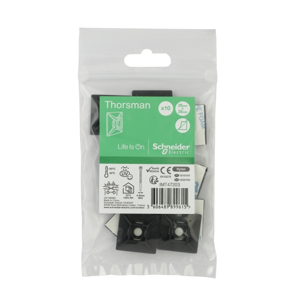 Embase adhésive 4,8mm noir