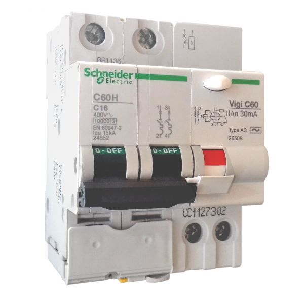 DISJ DIF C60N 2P C 25A 300mA AC 6000/10kA