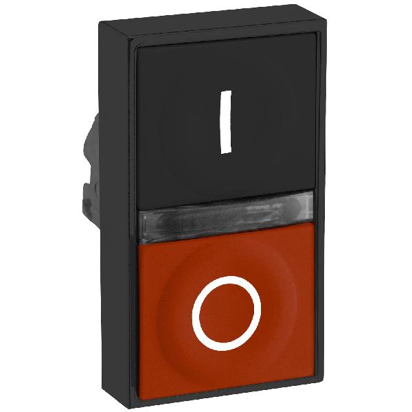 tête bouton poussoir diam 22 noir rouge OI