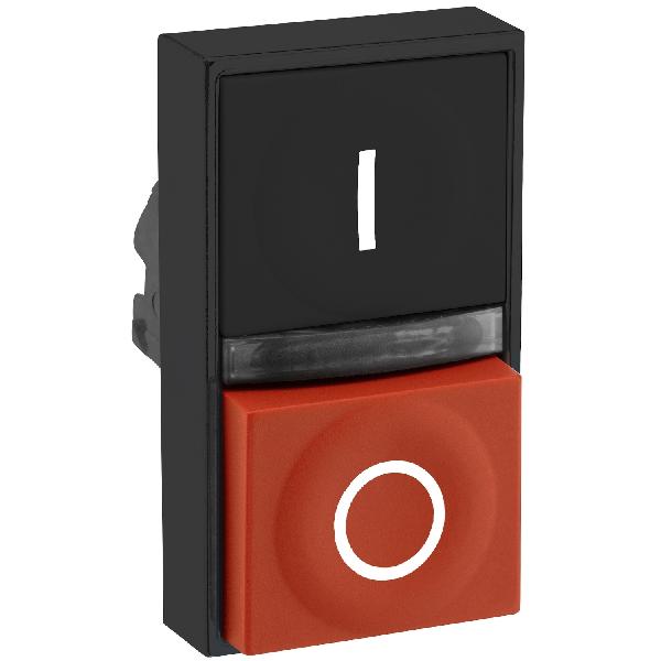 tête bouton poussoir diam 22 noir rouge OI