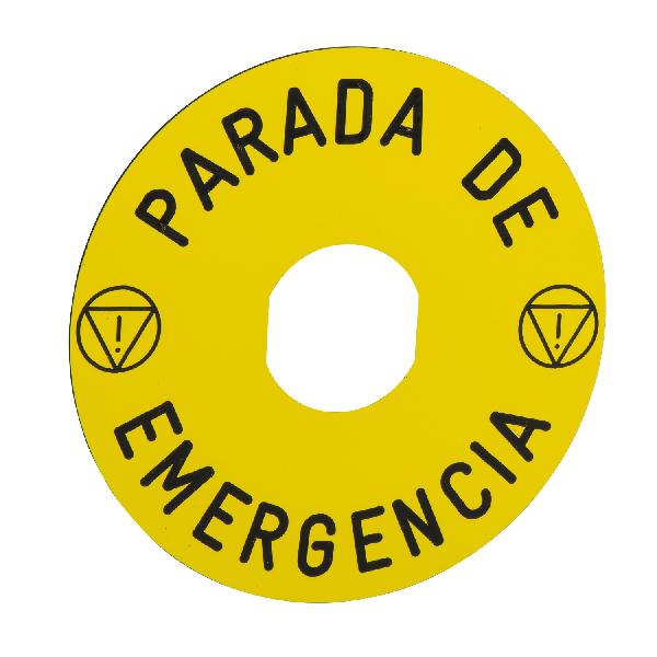 ETIQUETTE EMERGENCIA STOP
