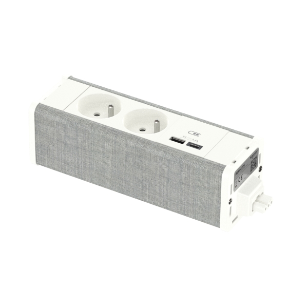 Module M 2PC+USB A+C - Blc/Tis