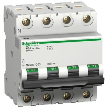 DISJ DT60N 4P 63A C 6000A/10KA