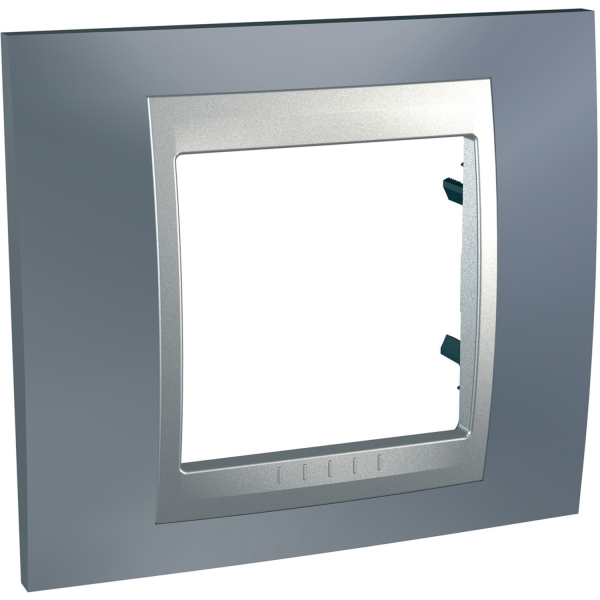 Unica Top Gris Métal liseré Alu plaque de finition 1 poste 2 mod