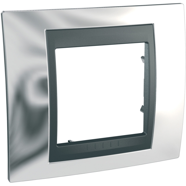 Unica Top Chrome Brillant liseré Graphite plaque de finition 1 p