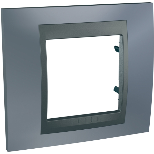 Unica Top Gris Métal liseré Graphite plaque de finition 1 poste