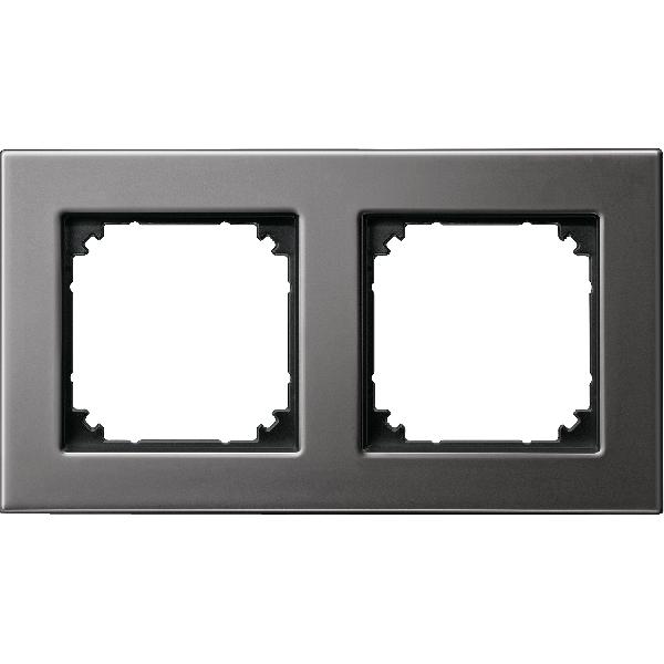 M-PLAN metal frame, 2-gang, Rhodium grey