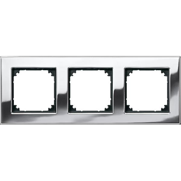 M-PLAN metal frame, 3-gang, Chrome