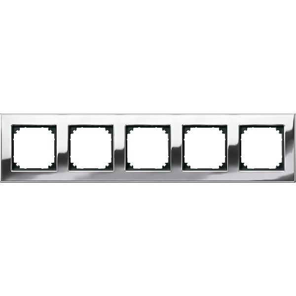 M-PLAN metal frame, 5-gang, Chrome