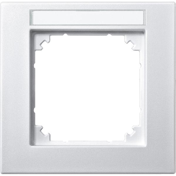 M-PLAN frame, 1-gang, with labelling option, polar white