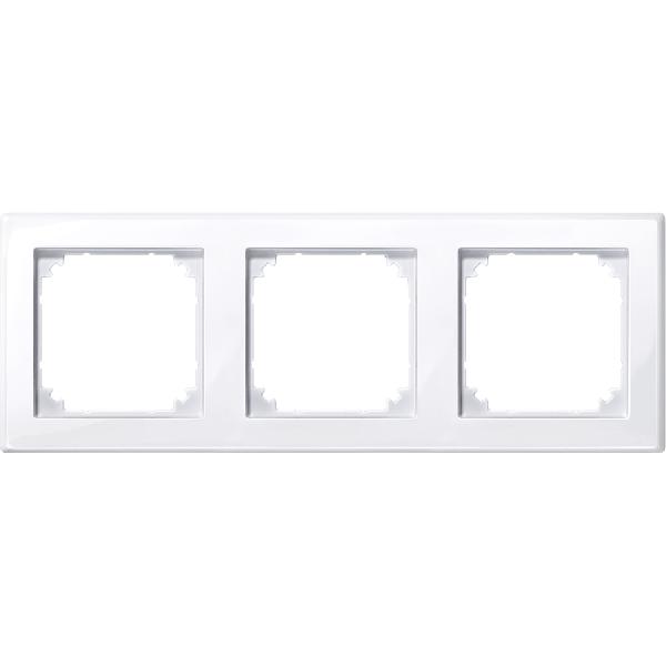 M-SMART frame, 3-gang, active white, glossy