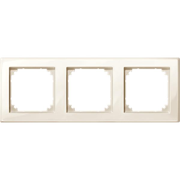 M-SMART frame, 3-gang, white, glossy