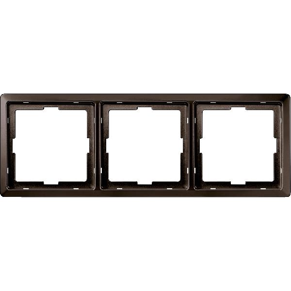ARTEC frame, 3-gang, dark brazil