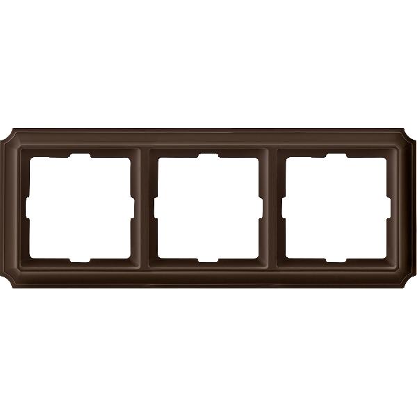 ANTIK frame, 3-gang, dark brazil