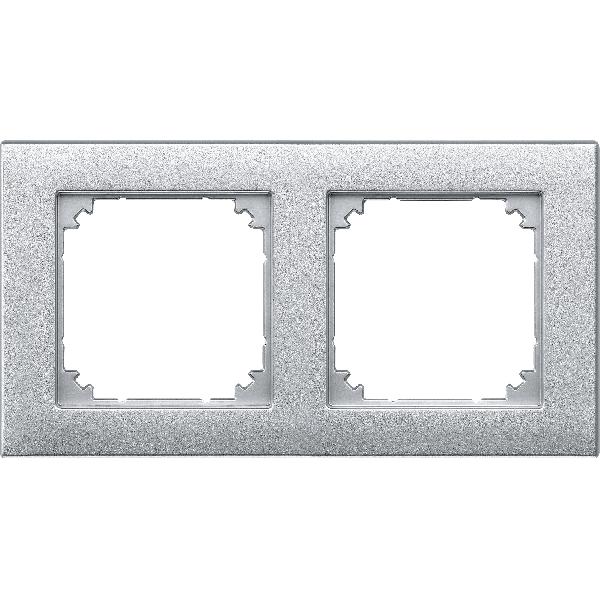M-PLAN frame, 2-gang, aluminium