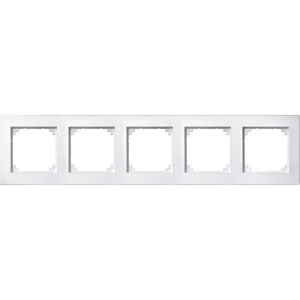 M-PLAN frame, 5-gang, polar white