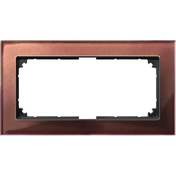 M-PLAN real glass frames, 2-gang without central bridge piece, Mahogany brown