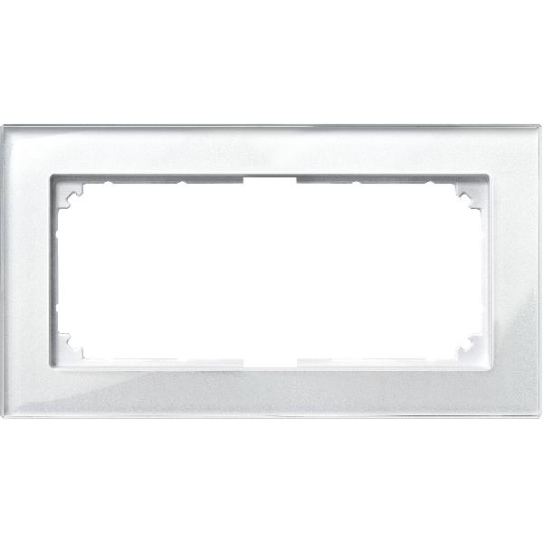 M-PLAN real glass frames, 2-gang without central bridge piece, Brilliant white