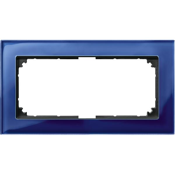 M-PLAN real glass frames, 2-gang without central bridge piece, Sapphire blue