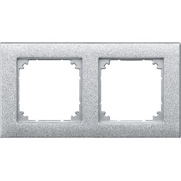 M-PLAN II frame, 2-gang, flush-mounted, aluminium