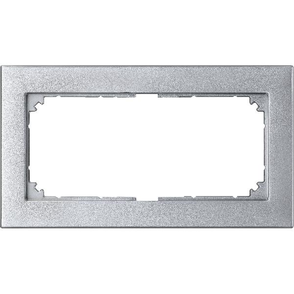 M-PLAN frames, 2-gang without central bridge piece, aluminium