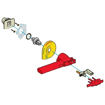 commande rotative latérale droite GS1 630 à 1250 A poignée rouge