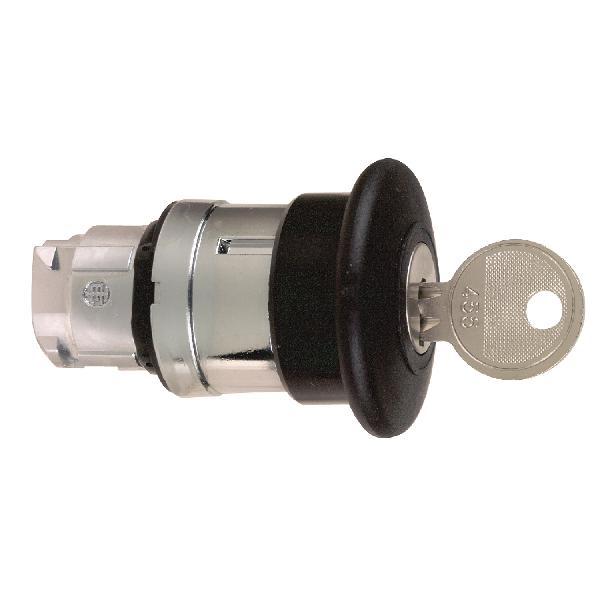 black Ø40 mushroom pushbutton head Ø22 latching key release