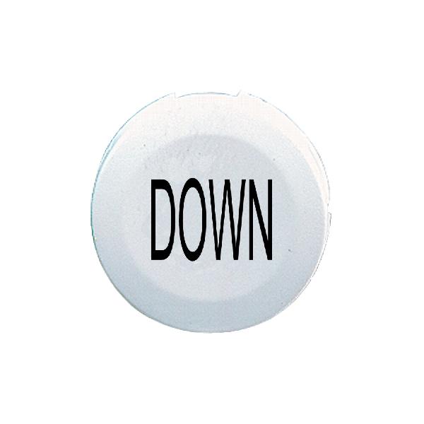 white cap marked DOWN for circular non illuminated pushbutton Ø16